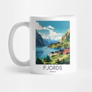 A Pop Art Travel Print of the Fjords - Norway Mug